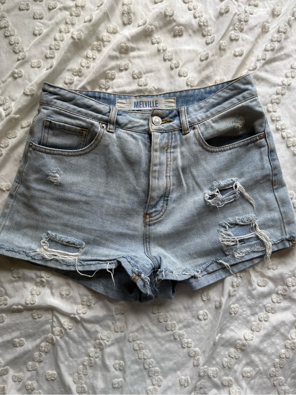 Brandy Melville Distressed Denim Shorts
